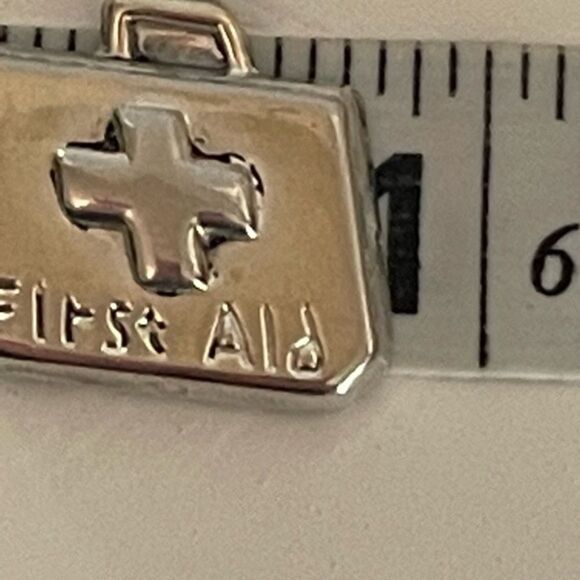 1” gold tone “First Aid” charm/pendant with jump loop - Picture 5 of 5